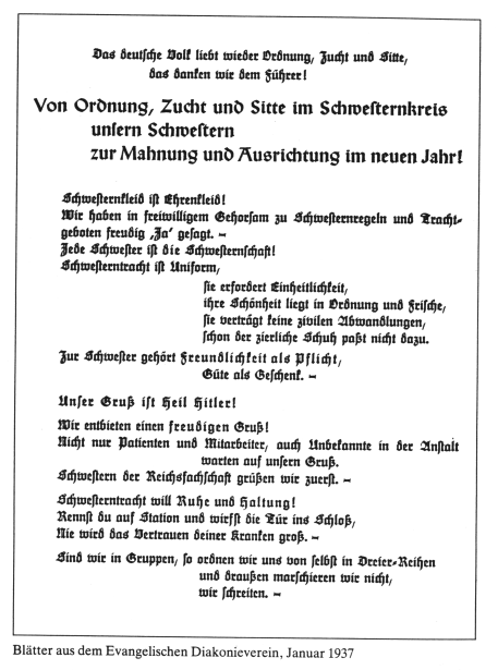 "Das Deutsche Volk liebt wieder Zucht und Sitte", Januar 1937